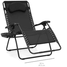 Load image into Gallery viewer, Outdoor Oversized Zero Gravity Chair Furniture w/ Cup Holder, Pillow
