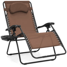 Load image into Gallery viewer, Outdoor Oversized Zero Gravity Chair Furniture w/ Cup Holder, Pillow
