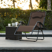 Load image into Gallery viewer, Outdoor Oversized Zero Gravity Chair Furniture w/ Cup Holder, Pillow
