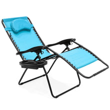 Load image into Gallery viewer, Outdoor Oversized Zero Gravity Chair Furniture w/ Cup Holder, Pillow
