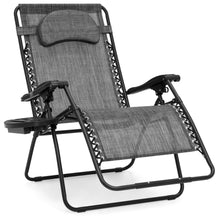 Load image into Gallery viewer, Outdoor Oversized Zero Gravity Chair Furniture w/ Cup Holder, Pillow
