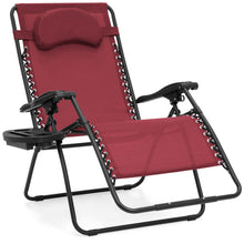 Load image into Gallery viewer, Outdoor Oversized Zero Gravity Chair Furniture w/ Cup Holder, Pillow
