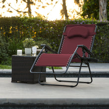 Load image into Gallery viewer, Outdoor Oversized Zero Gravity Chair Furniture w/ Cup Holder, Pillow
