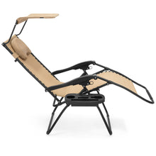 Load image into Gallery viewer, Oversized Zero Gravity Chair w/ Folding Canopy Shade Cup Holder
