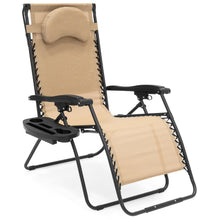 Load image into Gallery viewer, Oversized Zero Gravity Chair w/ Folding Canopy Shade Cup Holder
