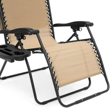 Load image into Gallery viewer, Oversized Zero Gravity Chair w/ Folding Canopy Shade Cup Holder
