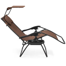 Load image into Gallery viewer, Oversized Zero Gravity Chair w/ Folding Canopy Shade Cup Holder
