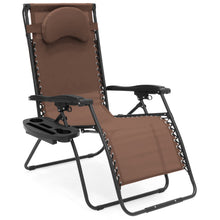 Load image into Gallery viewer, Oversized Zero Gravity Chair w/ Folding Canopy Shade Cup Holder
