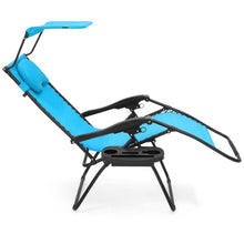 Load image into Gallery viewer, Oversized Zero Gravity Chair w/ Folding Canopy Shade Cup Holder
