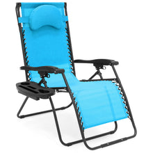 Load image into Gallery viewer, Oversized Zero Gravity Chair w/ Folding Canopy Shade Cup Holder
