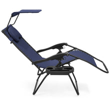 Load image into Gallery viewer, Oversized Zero Gravity Chair w/ Folding Canopy Shade Cup Holder
