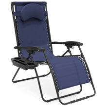 Load image into Gallery viewer, Oversized Zero Gravity Chair w/ Folding Canopy Shade Cup Holder
