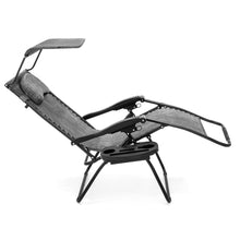 Load image into Gallery viewer, Oversized Zero Gravity Chair w/ Folding Canopy Shade Cup Holder
