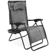 Load image into Gallery viewer, Oversized Zero Gravity Chair w/ Folding Canopy Shade Cup Holder
