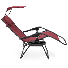 Load image into Gallery viewer, Oversized Zero Gravity Chair w/ Folding Canopy Shade Cup Holder
