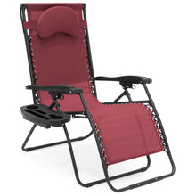 Load image into Gallery viewer, Oversized Zero Gravity Chair w/ Folding Canopy Shade Cup Holder
