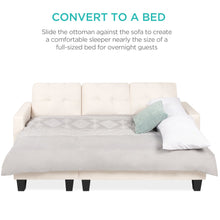 Load image into Gallery viewer, L-Shape Customizable Faux Leather Sofa Set w/ Ottoman Bench
