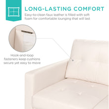 Load image into Gallery viewer, L-Shape Customizable Faux Leather Sofa Set w/ Ottoman Bench
