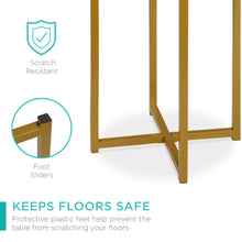 Load image into Gallery viewer, Round Coffee Side Table w/ Faux Marble Top, Metal Frame
