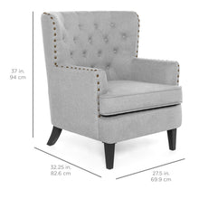 Load image into Gallery viewer, Modern Tufted Wingback Accent Chair Living Room Furniture w/ Nailhead Trim
