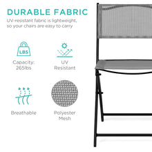 Load image into Gallery viewer, 3-Piece Bistro Set w/ Glass Table, 2 Foldable Chairs
