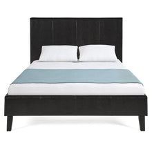 Load image into Gallery viewer, Modern Faux Leather Platform Bed Frame w/ Wooden Slats
