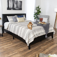 Load image into Gallery viewer, Modern Faux Leather Platform Bed Frame w/ Wooden Slats
