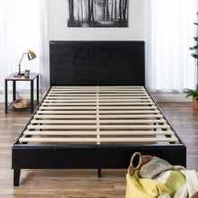 Load image into Gallery viewer, Modern Faux Leather Platform Bed Frame w/ Wooden Slats
