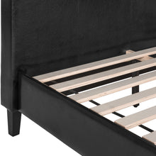 Load image into Gallery viewer, Modern Faux Leather Platform Bed Frame w/ Wooden Slats
