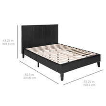 Load image into Gallery viewer, Modern Faux Leather Platform Bed Frame w/ Wooden Slats
