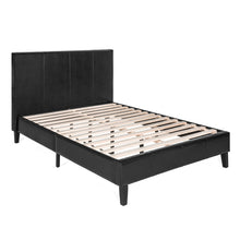Load image into Gallery viewer, Modern Faux Leather Platform Bed Frame w/ Wooden Slats
