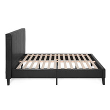 Load image into Gallery viewer, Modern Faux Leather Platform Bed Frame w/ Wooden Slats
