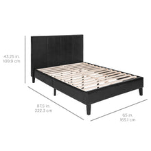 Load image into Gallery viewer, Modern Faux Leather Platform Bed Frame w/ Wooden Slats
