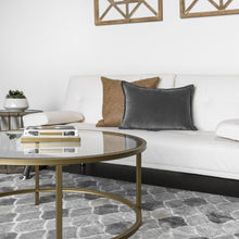 Load image into Gallery viewer, Round Tempered Glass Coffee Table w/ Steel Frame - 36in
