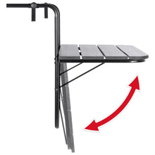Load image into Gallery viewer, Foldable Hanging Balcony Railing Table w/ Compact Metal Frame - Black
