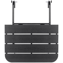 Load image into Gallery viewer, Foldable Hanging Balcony Railing Table w/ Compact Metal Frame - Black
