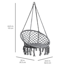Load image into Gallery viewer, Cotton Macrame Hammock Hanging Chair Swing, Handwoven w/ Backrest
