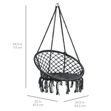 Load image into Gallery viewer, Cotton Macrame Hammock Hanging Chair Swing, Handwoven w/ Backrest
