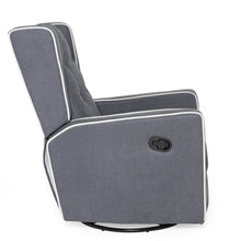 Load image into Gallery viewer, Mid-Century Modern Polyester Upholstered Swivel Recliner Rocking Chair
