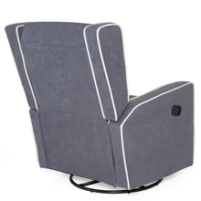 Load image into Gallery viewer, Mid-Century Modern Polyester Upholstered Swivel Recliner Rocking Chair
