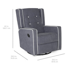 Load image into Gallery viewer, Mid-Century Modern Polyester Upholstered Swivel Recliner Rocking Chair
