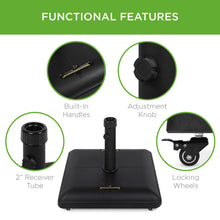 Load image into Gallery viewer, 81lb. Heavy Duty Concrete Umbrella Base Stand w/ Wheels
