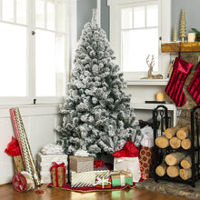 Load image into Gallery viewer, Pre-Lit Snow Flocked Artificial Pine Christmas Tree w/ Warm White Lights

