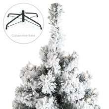 Load image into Gallery viewer, Pre-Lit Snow Flocked Artificial Pine Christmas Tree w/ Warm White Lights
