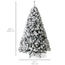 Load image into Gallery viewer, Pre-Lit Snow Flocked Artificial Pine Christmas Tree w/ Warm White Lights
