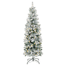 Load image into Gallery viewer, Pre-Lit Snow Flocked Artificial Pencil Christmas Tree
