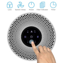 Load image into Gallery viewer, Air Purifier w/ True HEPA Filter, 3-Speed Fan, Timer, Sleep Mode, Child Lock
