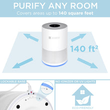 Load image into Gallery viewer, Air Purifier w/ True HEPA Filter, 3-Speed Fan, Timer, Sleep Mode, Child Lock

