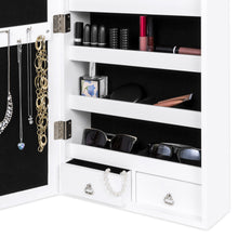 Load image into Gallery viewer, Door/Wall Mount Mirror Jewelry Cabinet Armoire w/ Inside Mirror, LED Lights
