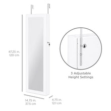 Load image into Gallery viewer, Door/Wall Mount Mirror Jewelry Cabinet Armoire w/ Inside Mirror, LED Lights

